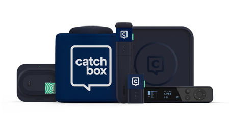 Picture of Catchbox Plus System with 4 Channel Hub DSP Receiver with 1 Cube, 1 Clip, 1 Stick inc Chargers