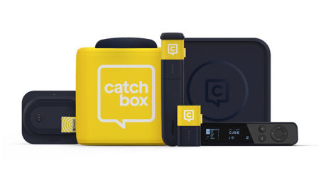 Picture of Catchbox Plus System with 4 Channel Hub DSP Receiver with 1 Cube, 1 Clip, 1 Stick inc Chargers