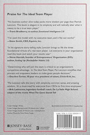 The Ideal Team Player: How to Recognize and Cultivate The Three Essential Virtues back cover